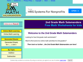 '2nd-grade-math-salamanders.com' screenshot