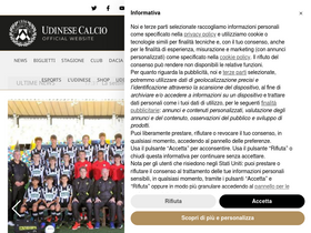 'udinese.it' screenshot