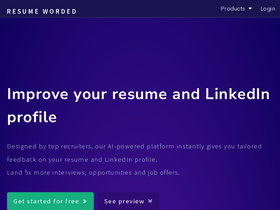 Resume Worded - Boost your resume and LinkedIn with AI-driven, recruiter-approved feedback for 5x more interviews.