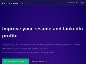 'resumeworded.com' screenshot