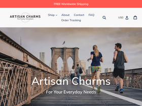 Artisancharms homepage screenshot