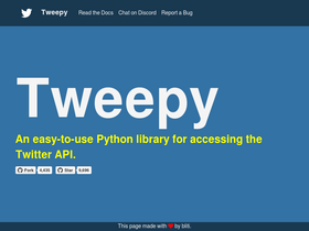 'tweepy.org' screenshot