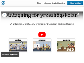 'yh-antagning.se' screenshot