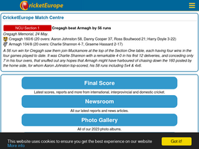 'cricketeurope.com' screenshot