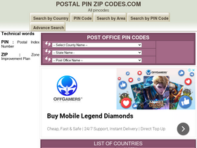 'postalpinzipcodes.com' screenshot