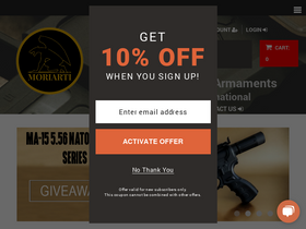 'moriartiarmaments.com' screenshot