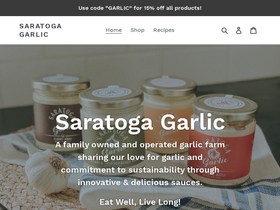 saratogagarlic.com homepage screenshot