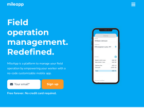 'mile.app' screenshot