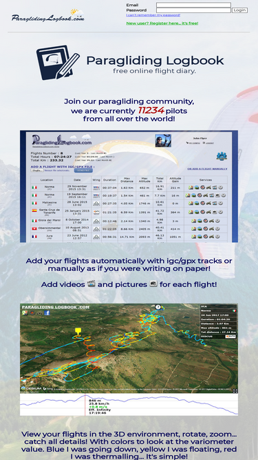 paraglidinglogbook.com