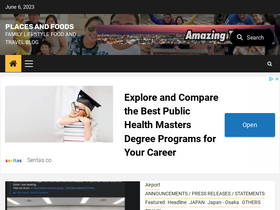 'placesandfoods.com' screenshot