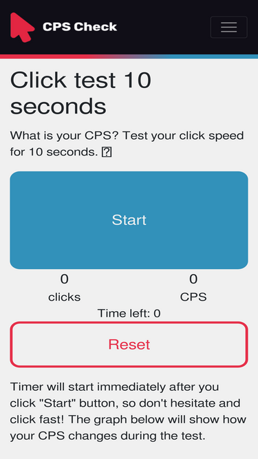 10 Second Cps Test - Checks Click Per Second