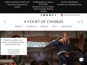 acourtofcandles.com homepage screenshot