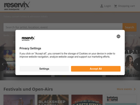'reservix.de' screenshot