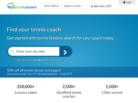 'mytennislessons.com' screenshot
