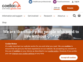 'coeliac.org.uk' screenshot