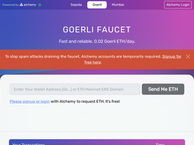 'goerlifaucet.com' screenshot