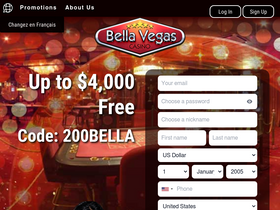 'bellavegas.com' screenshot