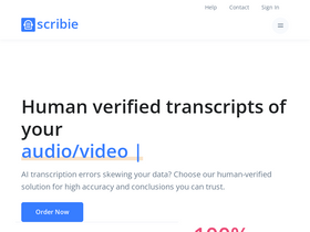 'scribie.com' screenshot