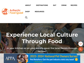 'authenticfoodquest.com' screenshot