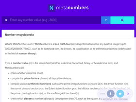 'metanumbers.com' screenshot