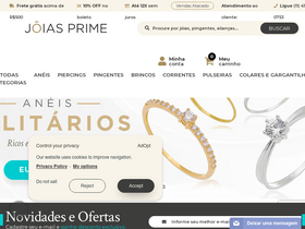 'joiasprime.com.br' screenshot
