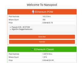 'nanopool.org' screenshot