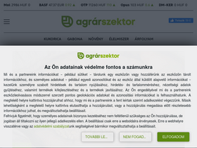 'agrarszektor.hu' screenshot