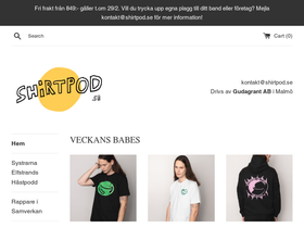 shirtpod.se homepage screenshot