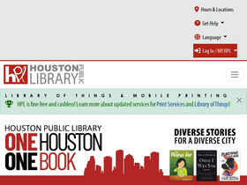 'houstonlibrary.org' screenshot