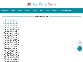 'mypetsname.com' screenshot