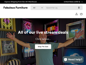 fabulousfurniture.co.uk homepage screenshot