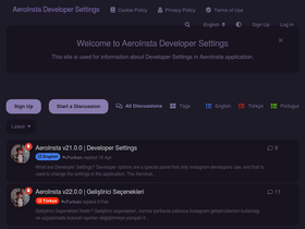 'aeroinsta.dev' screenshot