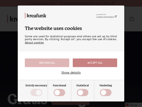 Kreafunk homepage screenshot