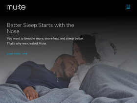 Mute Snoring US homepage screenshot