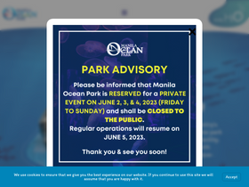 'manilaoceanpark.com' screenshot