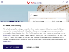 'tuiexperiences.com' screenshot