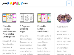 'justfamilyfun.com' screenshot