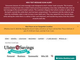 'ulstersavings.com' screenshot