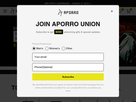 Aporro.eu homepage screenshot