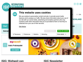 'isic.de' screenshot