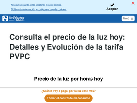 'tarifaluzhora.es' screenshot