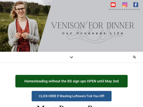 'venisonfordinner.com' screenshot