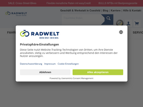 'radwelt-shop.de' screenshot