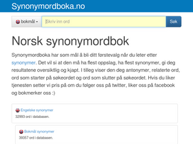 'synonymordboka.no' screenshot