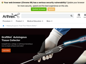 'arthrex.com' screenshot