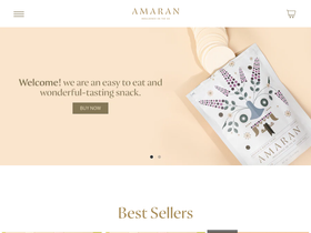 amaransnacks.com homepage screenshot
