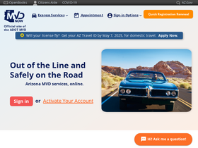 'azmvdnow.gov' screenshot
