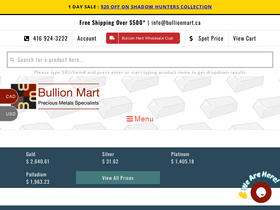 'bullionmart.ca' screenshot