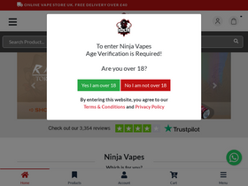 'ninja-vapes.co.uk' screenshot