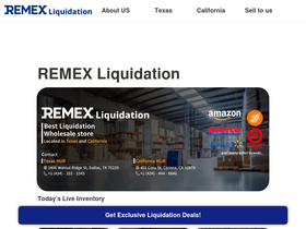 remexliquidation.com homepage screenshot